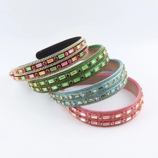 Women's Simple Style Classic Style Color Block Plastic Inlay Zircon Hair Band