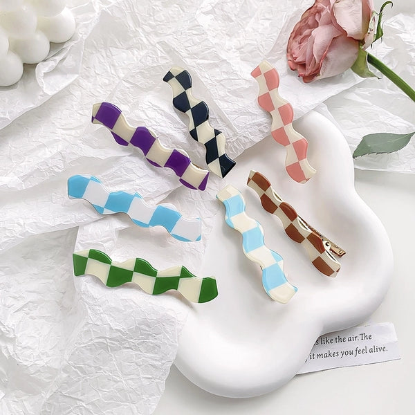 Women's Simple Style Classic Style Lattice PVC Hair Clip