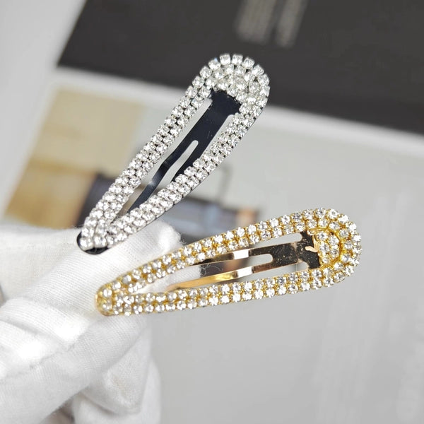 Women's Simple Style Classic Style Solid Color Alloy Inlay Rhinestones Hair Clip