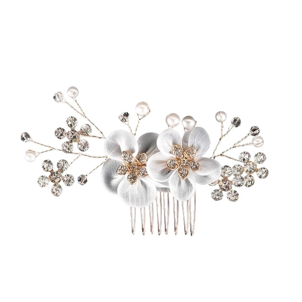 Women's Simple Style Classic Style Solid Color Alloy Inlay Rhinestones Pearl Hair Combs