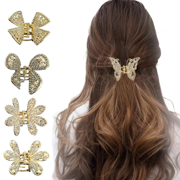 Women's Simple Style Classic Style Solid Color Alloy Inlay Zircon Hair Claws