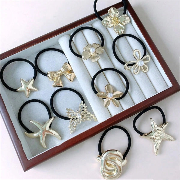 Women's Simple Style Classic Style Starfish Flower Bow Knot Alloy Hair Tie