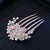 Women's Simple Style Color Block Alloy Inlay Zircon Hair Combs