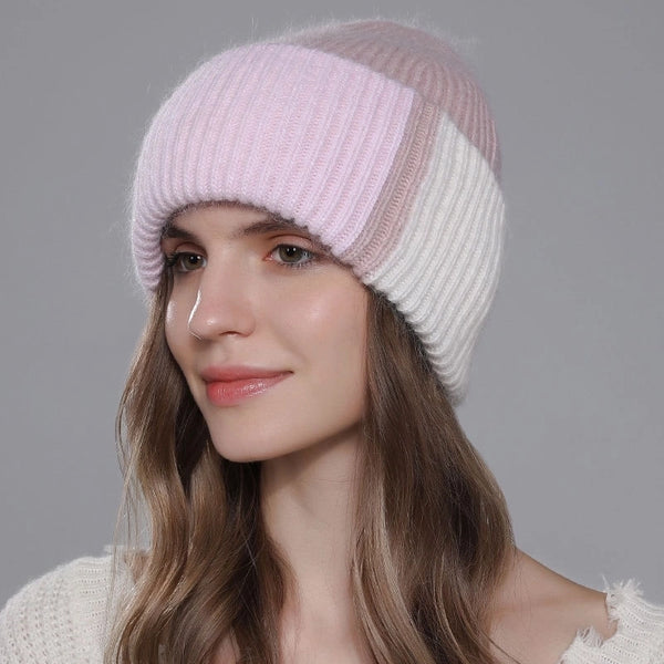 Women's Minimalist Color Block Flat Eaves Wool Cap