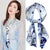 Women's Simple Style Color Block Polyester Printing Silk Scarf