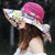 Women's Simple Style Color Block Printing Big Eaves Sun Hat