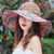 Women's Simple Style Color Block Printing Big Eaves Sun Hat