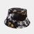 Women's Simple Style Color Block Printing Flat Eaves Bucket Hat