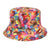 Women's Simple Style Color Block Printing Flat Eaves Bucket Hat