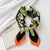 Women's Simple Style Color Block Satin Printing Silk Scarf