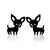 Women's Simple Style Dog Cat Stainless Steel No Inlaid Ear Studs Plating Stainless Steel Earrings