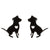 Women's Simple Style Dog Cat Stainless Steel No Inlaid Ear Studs Plating Stainless Steel Earrings