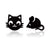 Women's Simple Style Dog Cat Stainless Steel No Inlaid Ear Studs Plating Stainless Steel Earrings