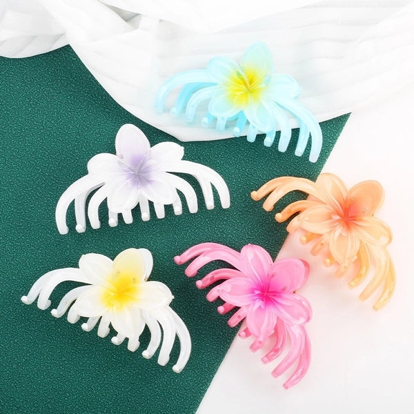 Women's Simple Style Flower Plastic Hair Claws