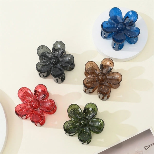 Women's Simple Style Flower Plastic Resin Stoving Varnish Hair Claws