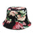 Women's Simple Style Flower Printing Flat Eaves Bucket Hat