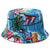 Women's Simple Style Flower Printing Flat Eaves Bucket Hat