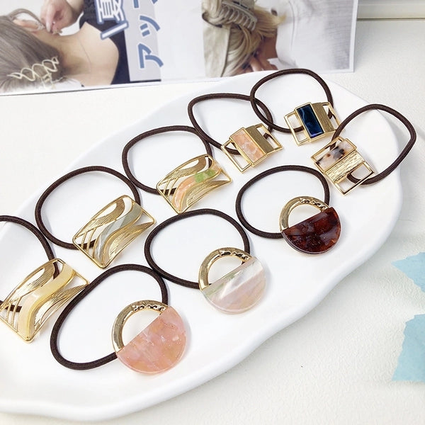 Women's Simple Style Geometric Alloy Resin Hair Tie