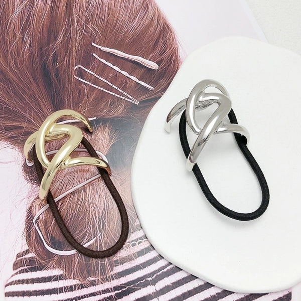 Women's Simple Style Geometric Alloy Rubber Band Hair Tie