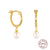 Women's Simple Style Geometric Silver Plated Pearl Earrings Gold Plated 925 Silver Earrings