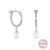 Women's Simple Style Geometric Silver Plated Pearl Earrings Gold Plated 925 Silver Earrings