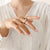 Women's Simple Style Geometric Stainless Steel Rings Plating Artificial Pearls Stainless Steel Rings