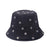 Women's Simple Style Heart Shape Flower Embroidery Flat Eaves Bucket Hat