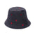 Women's Simple Style Heart Shape Flower Embroidery Flat Eaves Bucket Hat