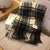 Women's Simple Style Houndstooth Imitation Cashmere Tassel Scarf