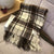 Women's Simple Style Houndstooth Imitation Cashmere Tassel Scarf