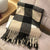 Women's Simple Style Houndstooth Imitation Cashmere Tassel Scarf