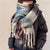 Women's Simple Style Lattice Imitation Cashmere Tassel Scarf