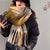 Women's Simple Style Lattice Imitation Cashmere Tassel Scarf