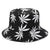 Women's Minimalist Leaves Printing Wide Eaves Bucket Hat