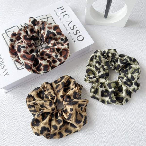 Women's Simple Style Leopard Cloth Handmade Hair Tie