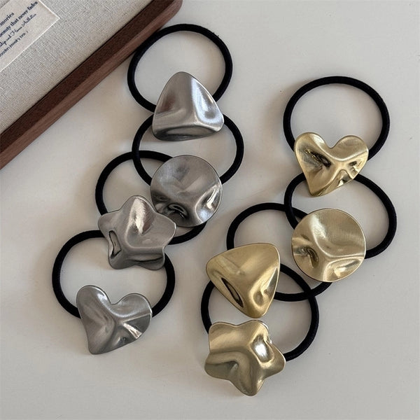 Women's Simple Style Round Star Heart Shape Metal Hair Tie