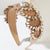 Women's Simple Style Shiny Heart Shape Flower Alloy Cloth Inlay Glass Hair Band