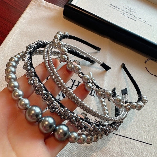 Women's Simple Style Shiny Solid Color Rhinestone Hair Band