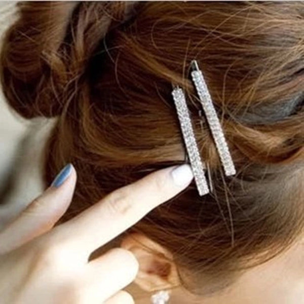 Women's Simple Style Solid Color Alloy Inlay Zircon Hair Clip