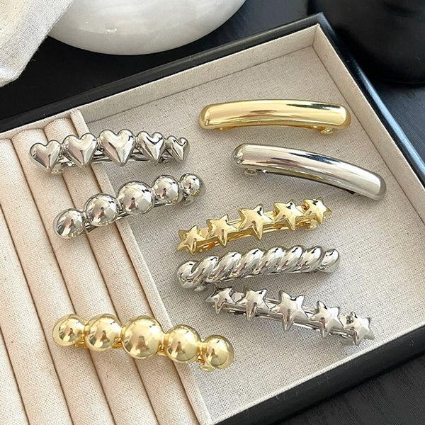 Women's Simple Style Solid Color Alloy Plating Hair Clip