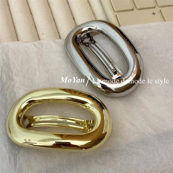 Women's Simple Style Solid Color Alloy Plating Hollow Out Hair Clip