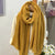 Women's Simple Style Solid Color Cotton And Linen Scarf