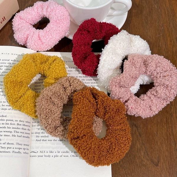 Women's Simple Style Solid Color Fleece Hair Tie