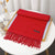 Women's Simple Style Solid Color Imitation Cashmere Tassel Scarf