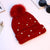 Women's Simple Style Solid Color Pearl Crimping Wool Cap