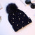 Women's Simple Style Solid Color Pearl Crimping Wool Cap