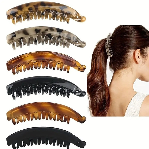 Women's Simple Style Solid Color Plastic Hair Claws