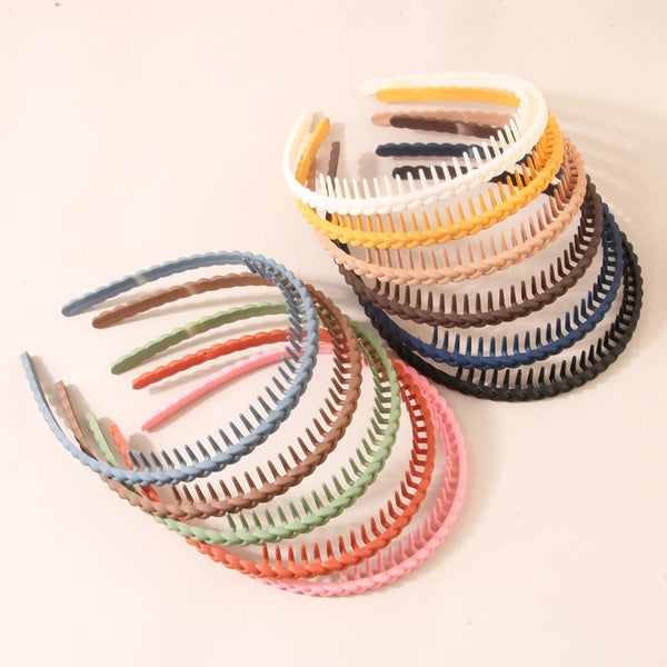 Women's Simple Style Solid Color Plastic Stoving Varnish Hair Band