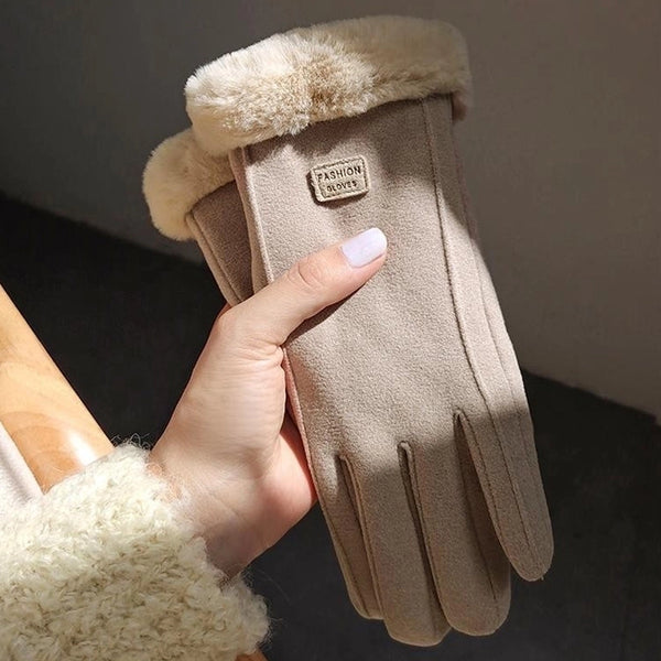 Women's Minimalist Solid Color Velvet Polyester Gloves 1 Pair