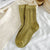 Women's Simple Style Solid Color Wool Crew Socks A Pair